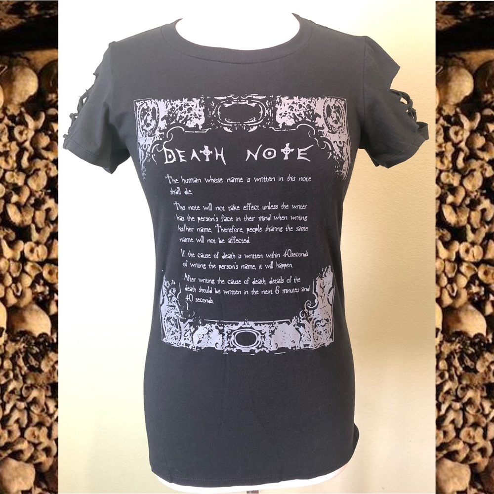 Slashed & Woven Death Note Tee - Picture 2 of 3